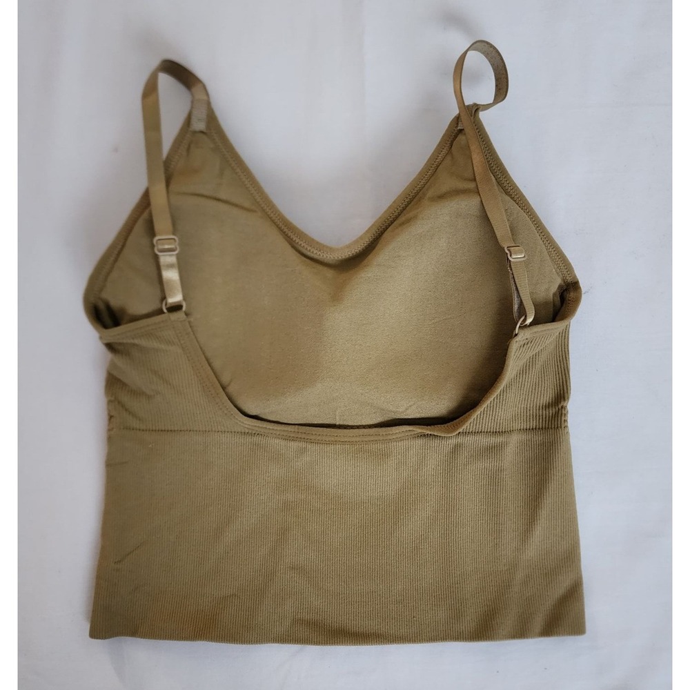 Set Of 3 Women's Ribbed U-Shaped Back Crop Top Bra- Black, Blue & Beige NWOT - Picture 4 of 8